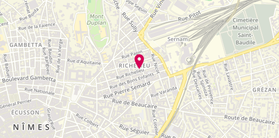 Plan de ROUX Steven, 39 Rue Richelieu, 30000 Nîmes