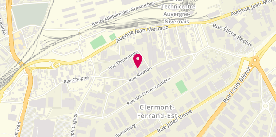 Plan de Auvergne Pro Services, 21 Rue Newton, 63100 Clermont-Ferrand