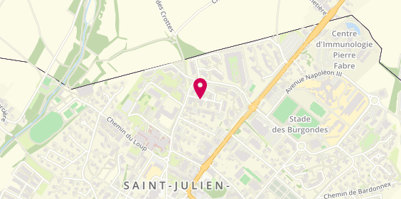 Plan de A-Carretero Peinture, 14 chemin de Certoux, 74160 Saint-Julien-en-Genevois