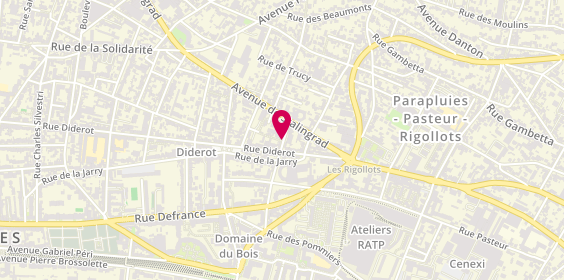Plan de Jca Multi Services, 16 Rue Jules Massenet, 94120 Fontenay-sous-Bois