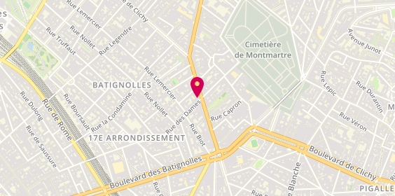 Plan de COLOMBO Marie-Françoise, 2 Rue des Dames, 75017 Paris