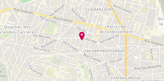 Plan de La Clinique du Bâtiment, 105 Rue Marcadet, 75018 Paris