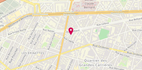 Plan de Freres Bardan, 11 Rue des Tennis, 75018 Paris