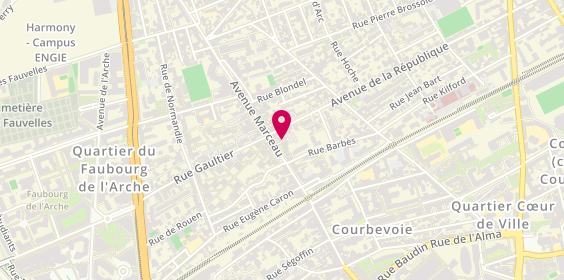Plan de Eurécla, 28 avenue Marceau, 92400 Courbevoie