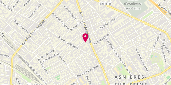Plan de Asnières Miroiterie Vitrerie Etablissements Mandic, 85 avenue d'Argenteuil, 92600 Asnières-sur-Seine