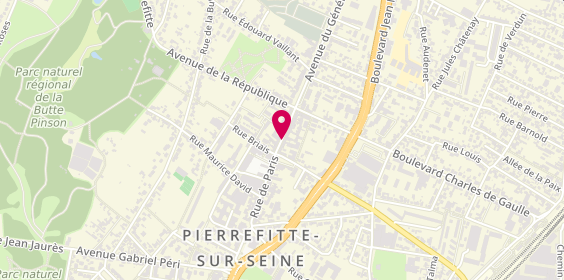 Plan de E.M.B, 54 Rue Paris, 93380 Pierrefitte-sur-Seine